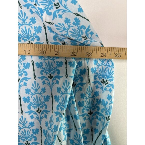 Talbots Plus Blue White Long Sleeve Geometric Button Down Shirt Cotton Size 2X - Picture 8 of 10